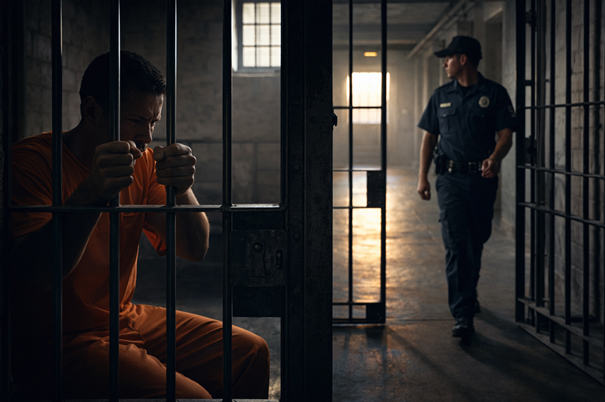 prisoner behind bars illustrating mental limitations and perception