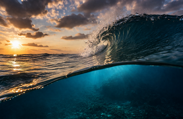 ocean wave representing how thoughts are shaped by external influences