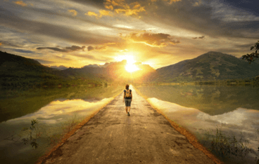 person walking toward personal growth after overcoming self sabotage