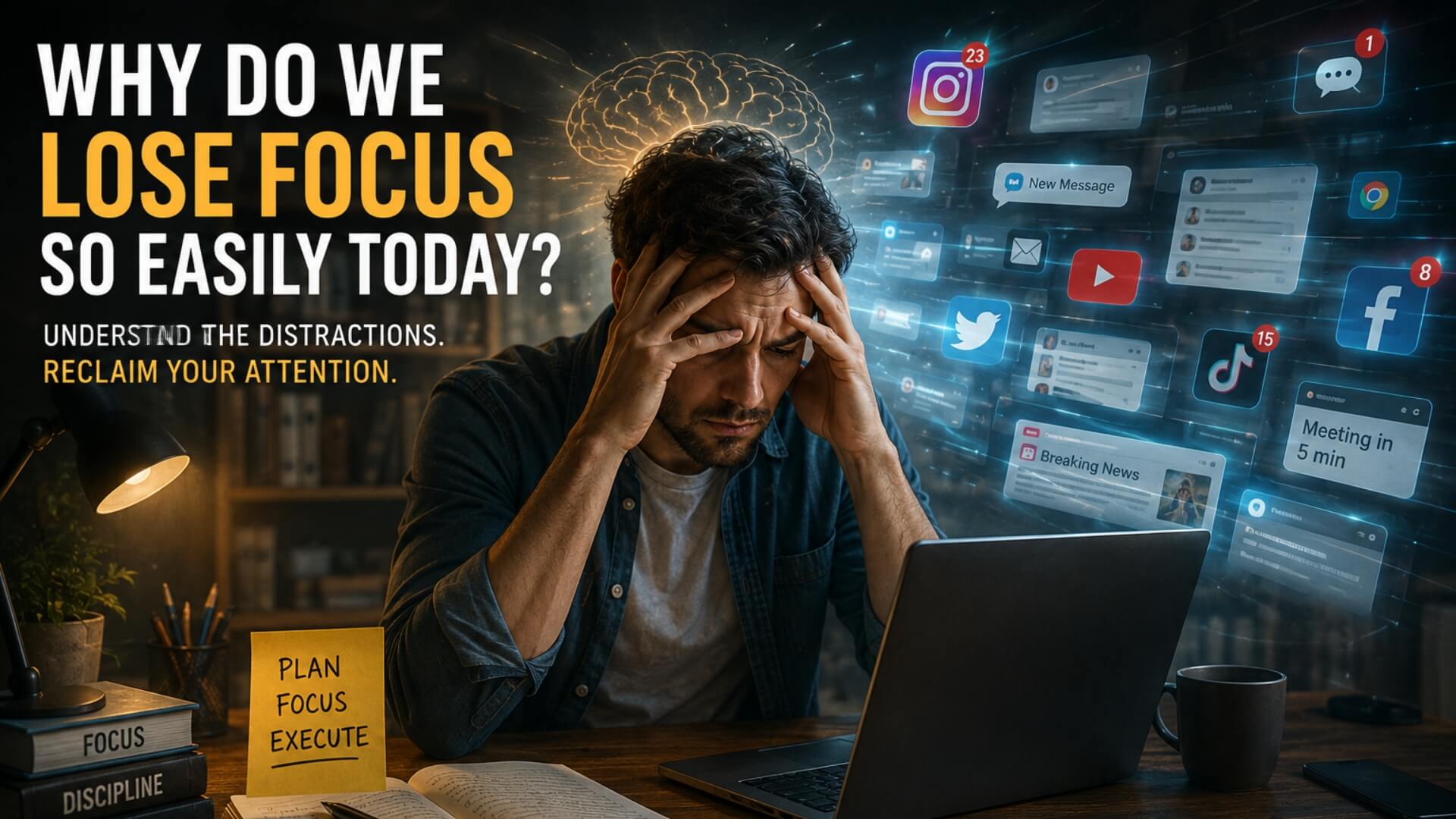 Why do we lose focus so easily in today's digital world because of constant distractions and information overload